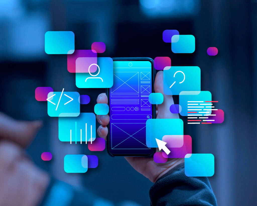 Generative AI in smart apps creating text images and voice outputs