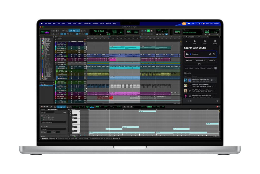 16-inch MacBook Pro M5 Max running complex audio tracks in Avid Pro Tools