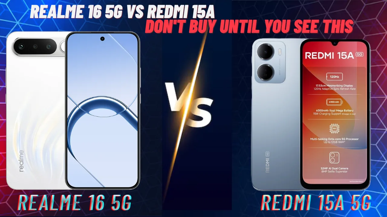 Realme 16 5G vs Redmi 15A 5G comparison India 2026