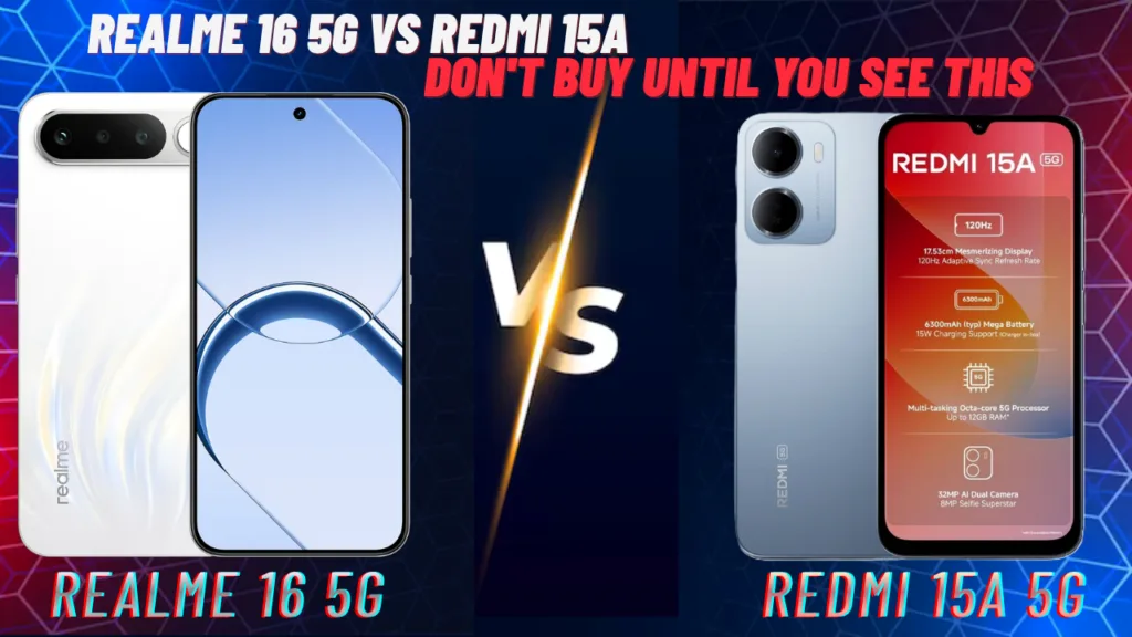 Realme 16 5G vs Redmi 15A 5G price in India variants