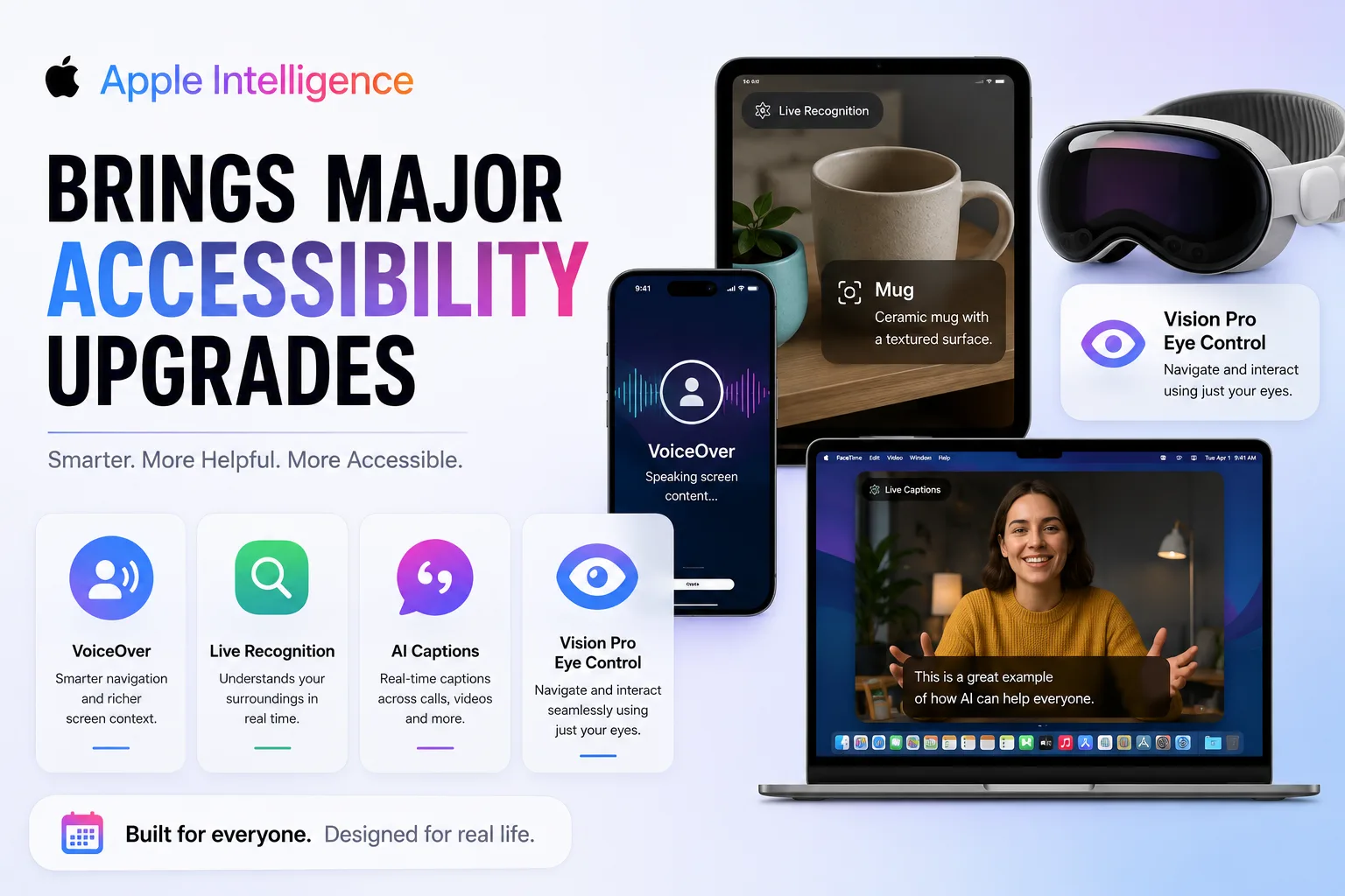 Apple announces Apple Intelligence powered accessibility updates for VoiceOver Live Recognition and AI captions