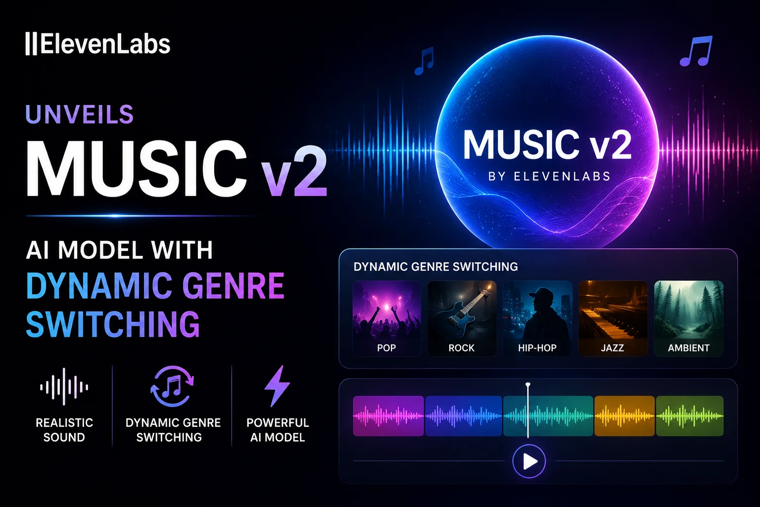 ElevenLabs Music v2 AI music generation platform interface