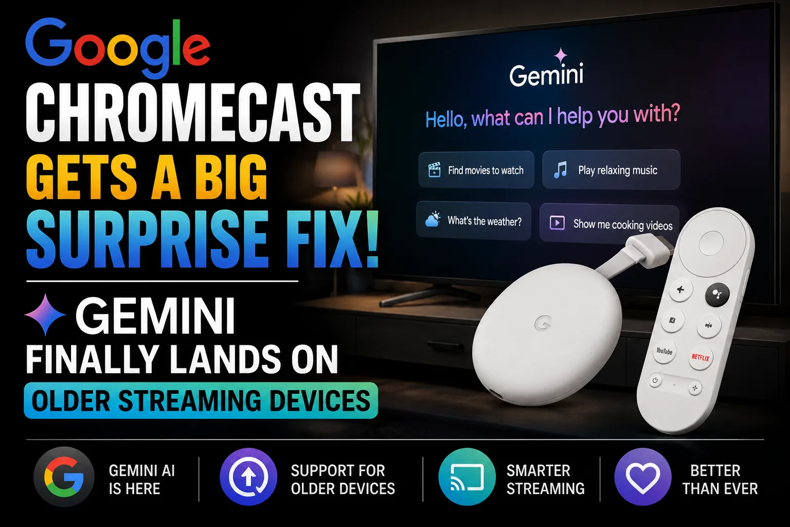Google Chromecast receives surprise fix and Gemini AI upgrade