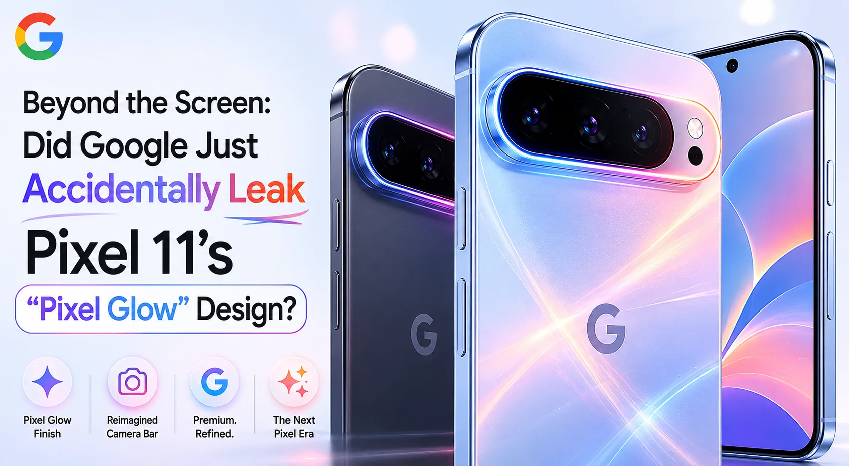 Google Pixel 11 leak showing glowing camera bar notification feature - Pixel Glow