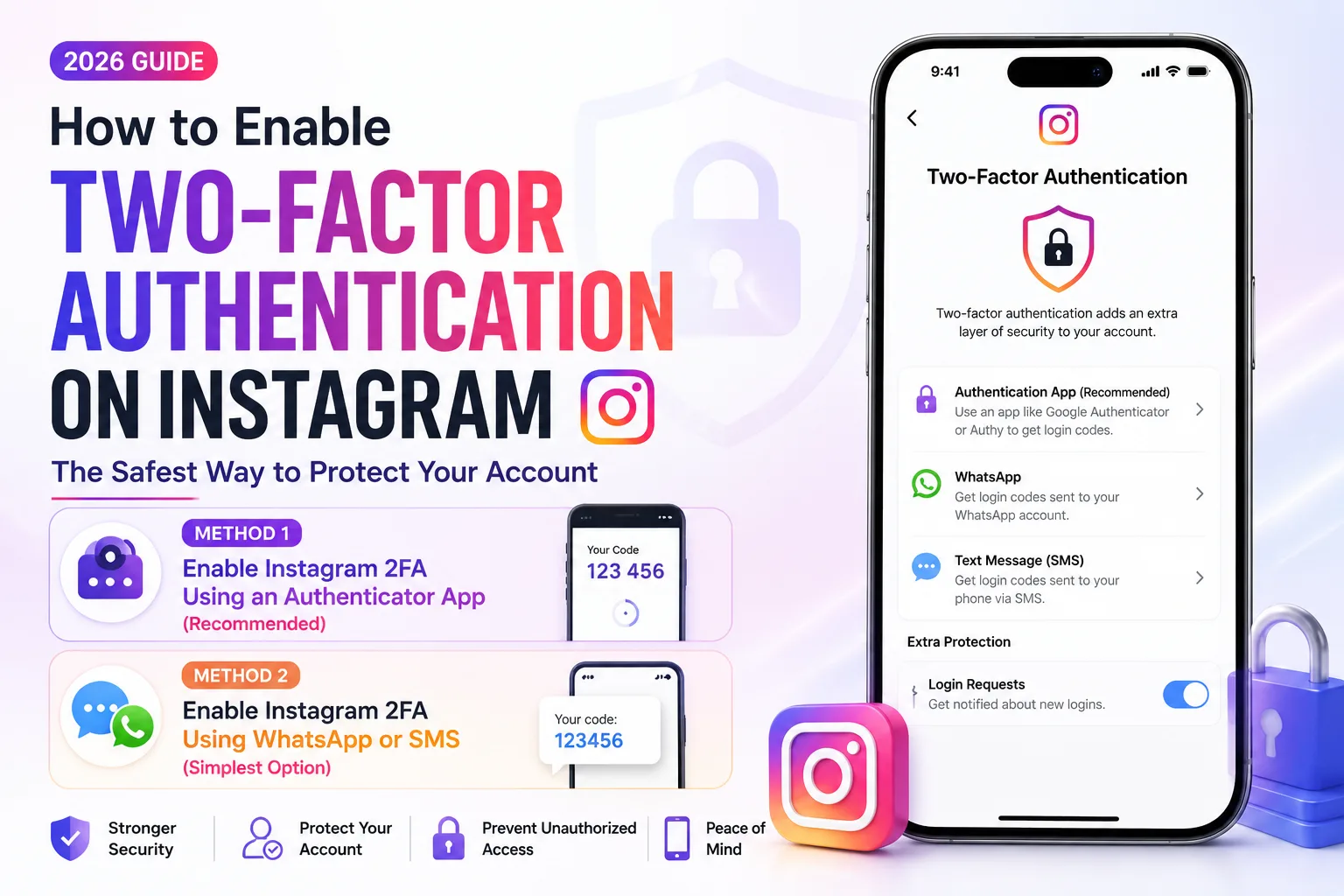 How to enable Instagram two-factor authentication in 2026 step by step