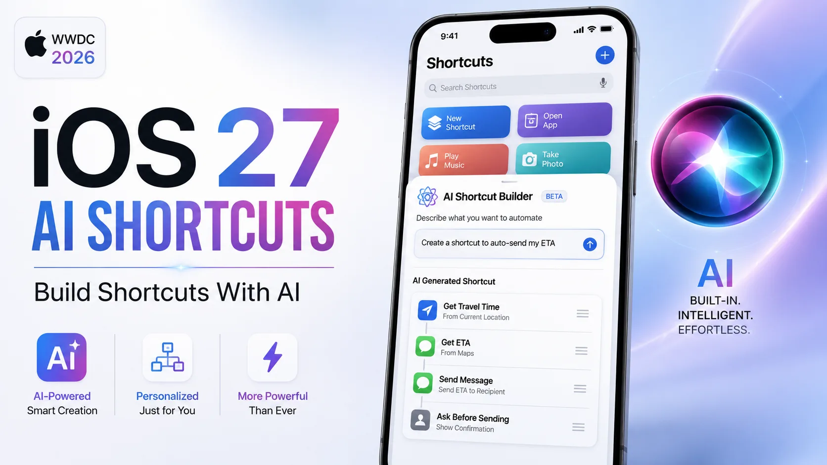 iOS 27 Shortcuts app could let users build automations using natural language AI