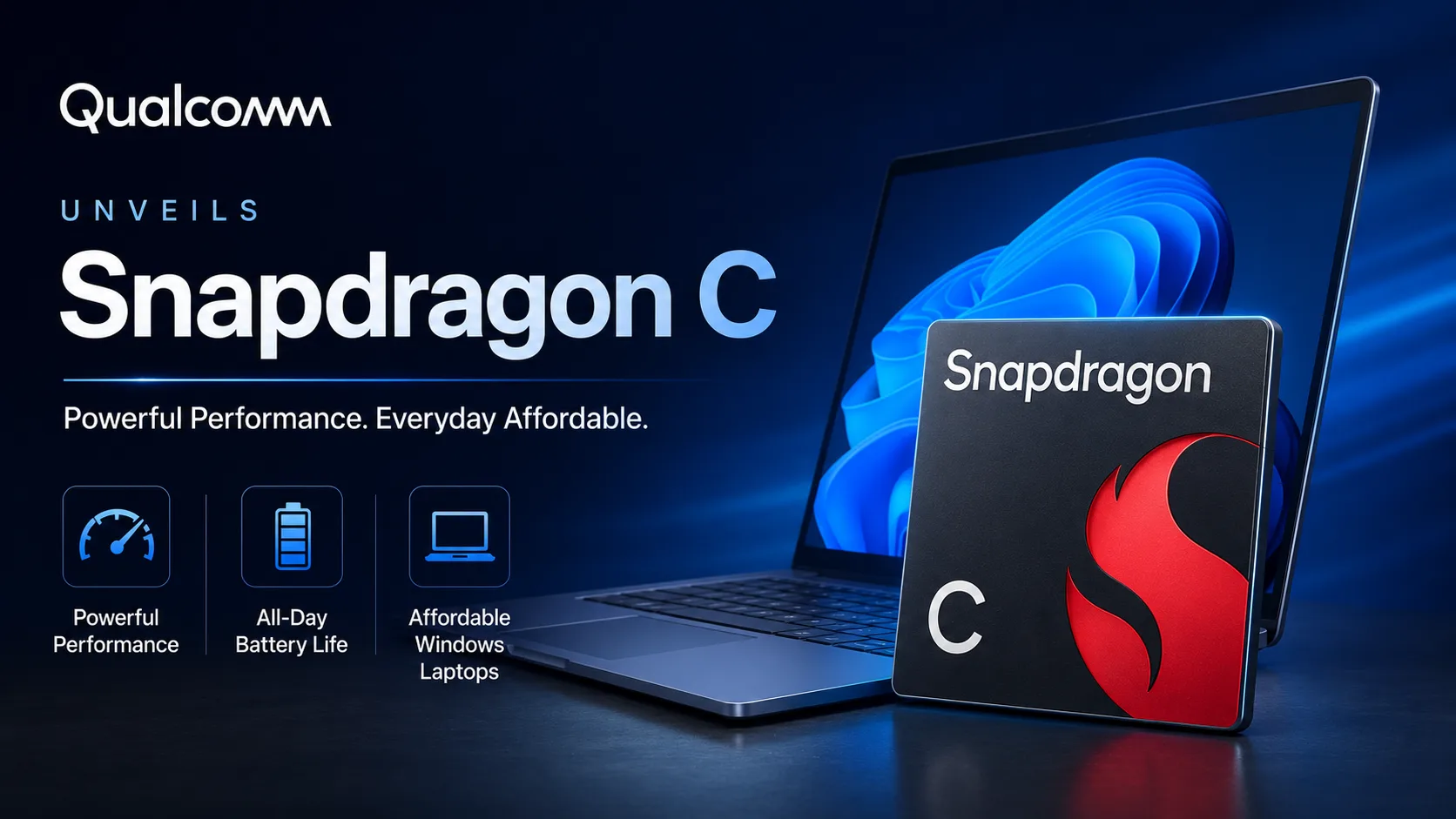 Qualcomm Snapdragon C processor announced for affordable Windows laptops