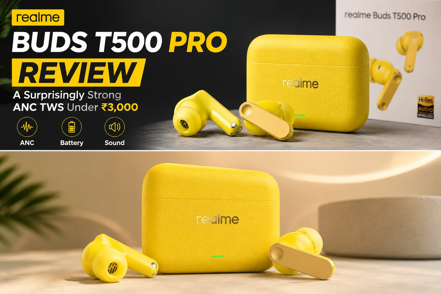Realme Buds T500 Pro review with ANC sound quality and battery life under 3000 rupees