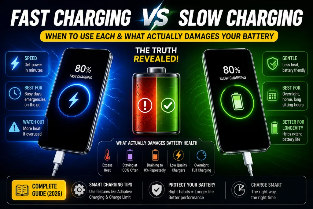Slow charging overnight with adaptive charging enabled for better battery health