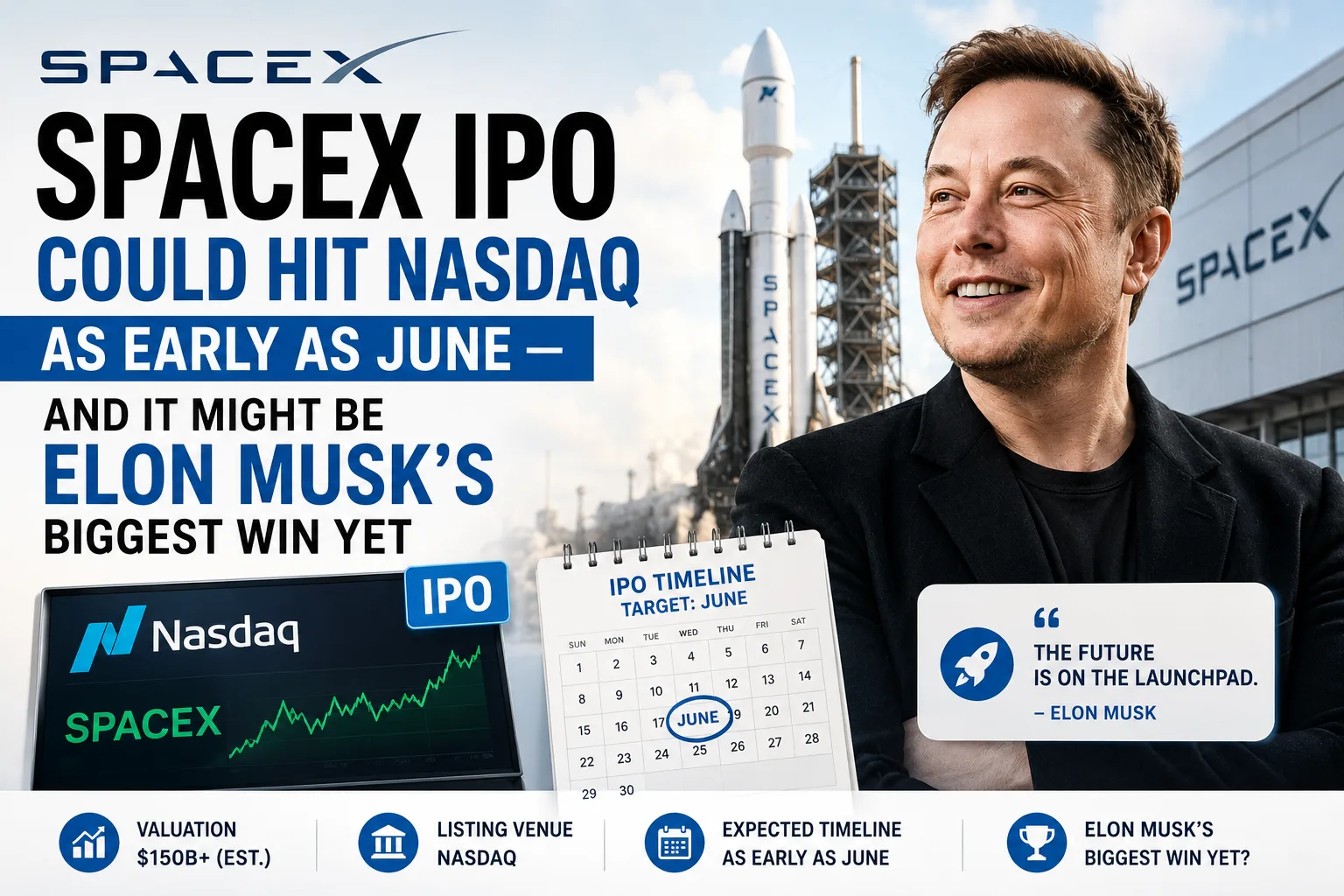 SpaceX IPO could hit Nasdaq in June 2026 as reports reveal accelerated listing timeline