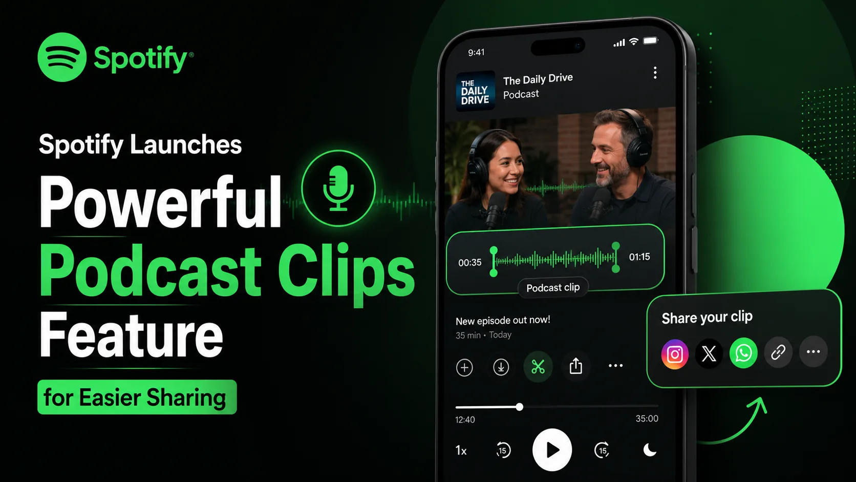 Spotify introducing podcast clips sharing feature in mobile app