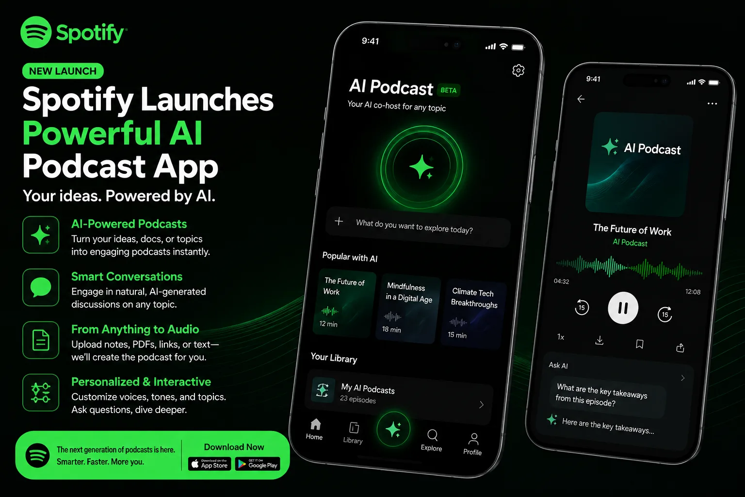 Spotify Studio AI app generating personalised podcasts using AI and web data