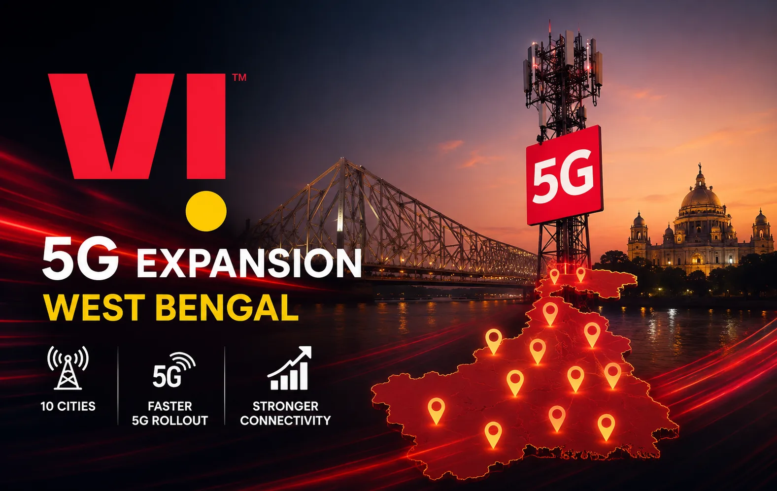 Vodafone Idea 5G network rollout expansion across West Bengal cities