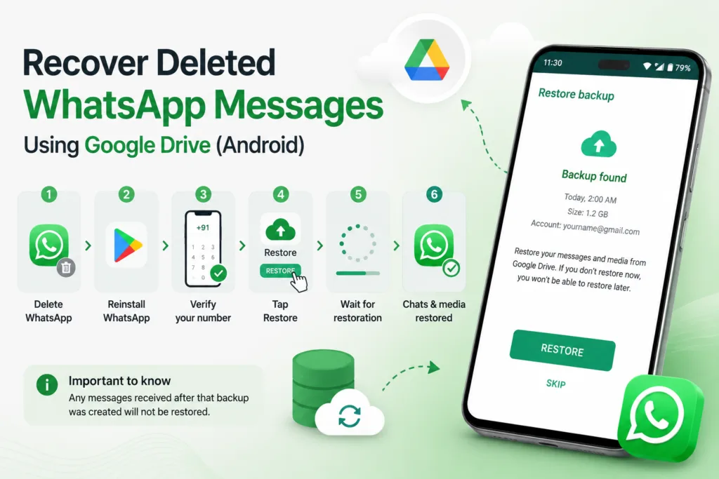 Restoring WhatsApp chats from Google Drive backup on Android