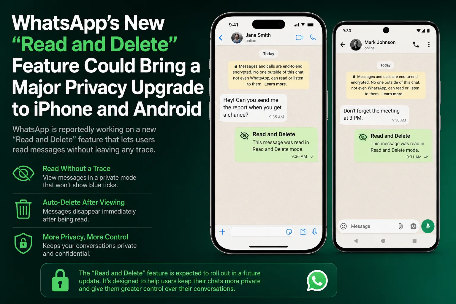 WhatsApp testing disappearing messages that delete after being read on iPhone and Android