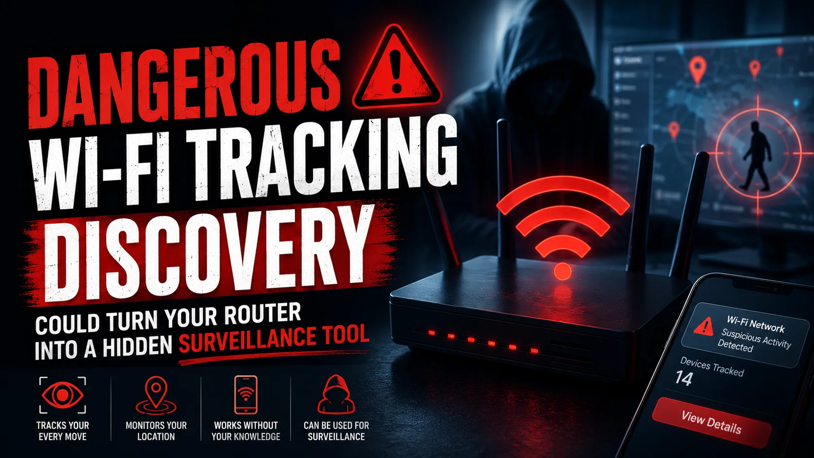 Modern Wi-Fi router potentially being used for hidden surveillance tracking