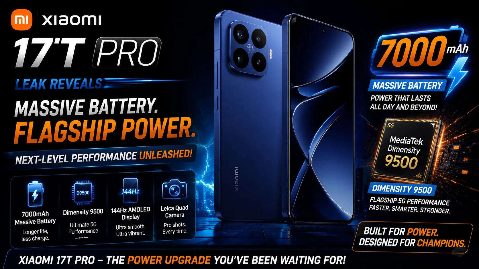 Xiaomi 17T Pro smartphone with Dimensity 9500 chipset