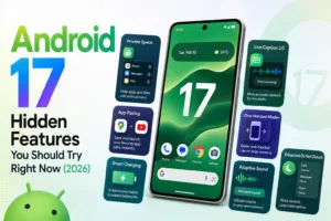 Android 17 hidden features list showing multitasking and security upgrades