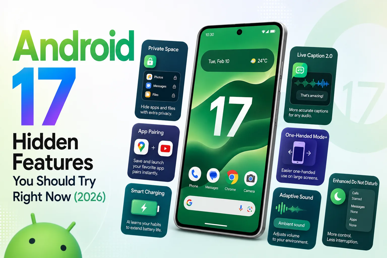 Android 17 hidden features list showing multitasking and security upgrades