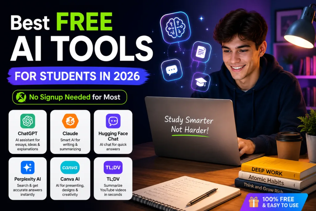 Best free AI tools for students including NotebookLM ChatGPT Gemini and Perplexity