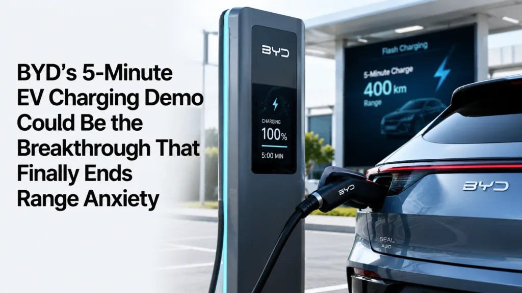 BYD Denza Z9 GT charging using Flash Charging technology in Europe