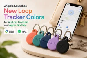 Chipolo Loop tracker in new Deep Sunset and Morning Mist colors
