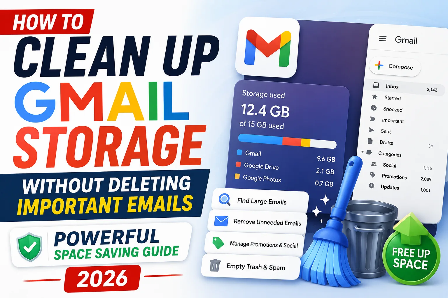 Gmail storage cleanup guide without deleting important emails
