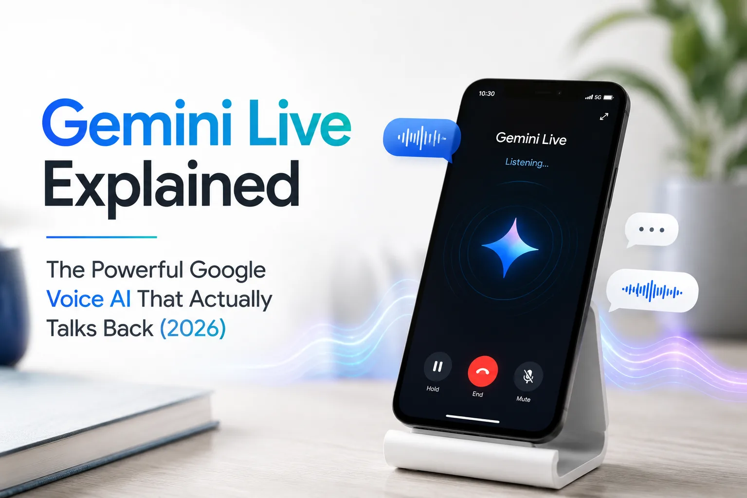 Gemini Live Google voice AI conversation interface on Android phone in 2026