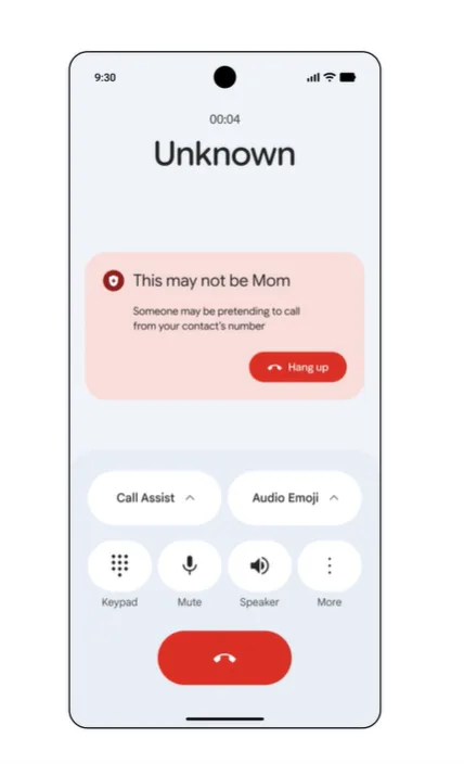 Google Phone app detecting impersonation and scam calls