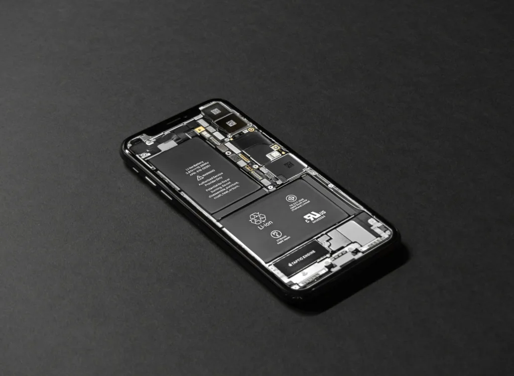 Lithium-ion battery graphite anode structure diagram used in smartphones before silicon-carbon technology