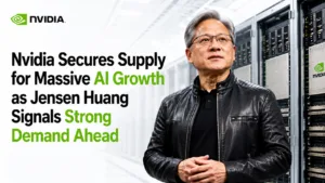 Nvidia CEO Jensen Huang discussing AI growth and chip supply at Computex 2026