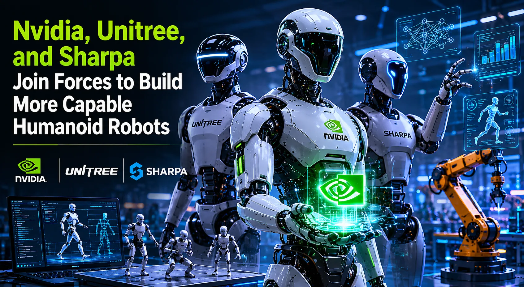 Nvidia Unitree and Sharpa humanoid robot partnership announcement