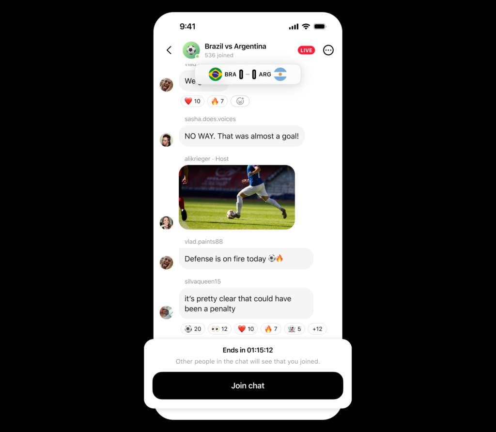 Threads live scores football community and FIFA World Cup 2026 features