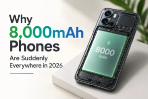 8000mAh phones trend in 2026 showing large battery smartphones in India