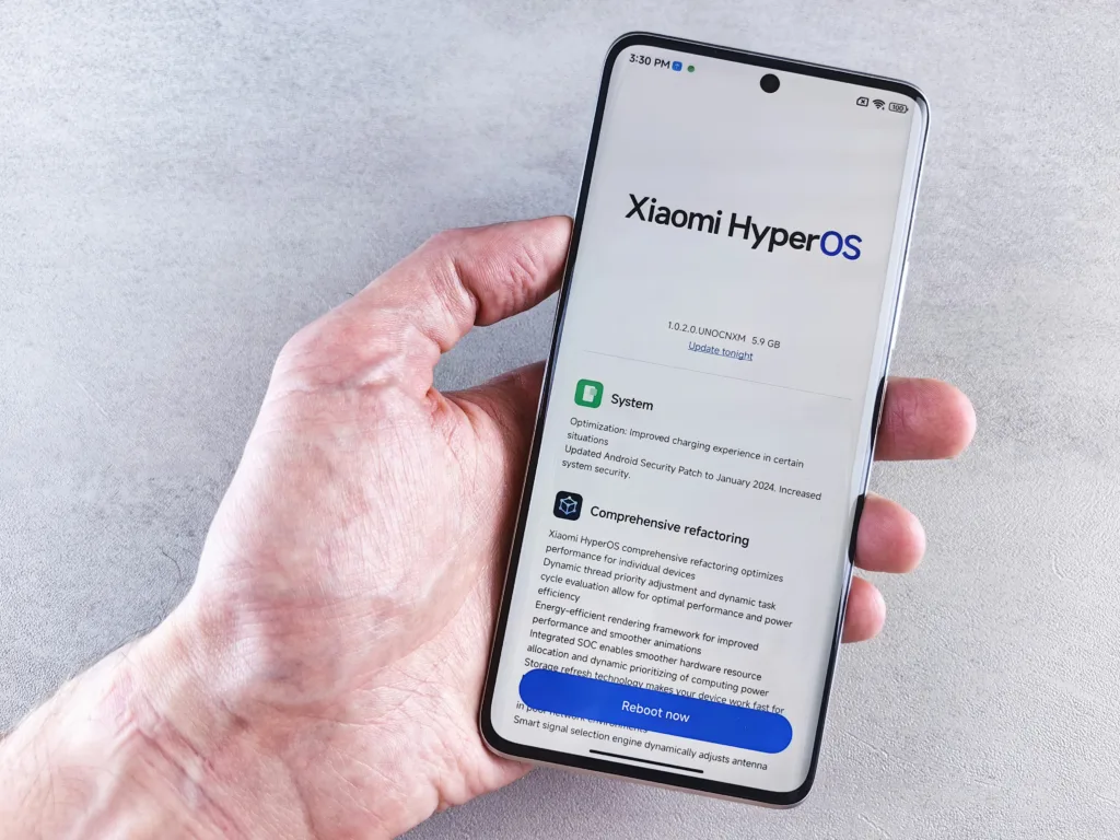 Xiaomi HyperOS battery health settings page displaying battery condition and capacity