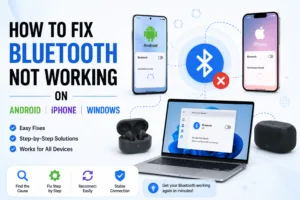Android phone and Windows laptop troubleshooting Bluetooth connection issues