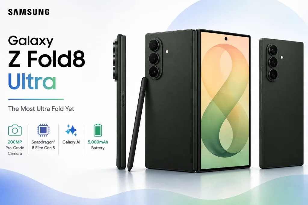 Samsung Galaxy Z Fold8 Ultra official foldable smartphone with 200MP camera