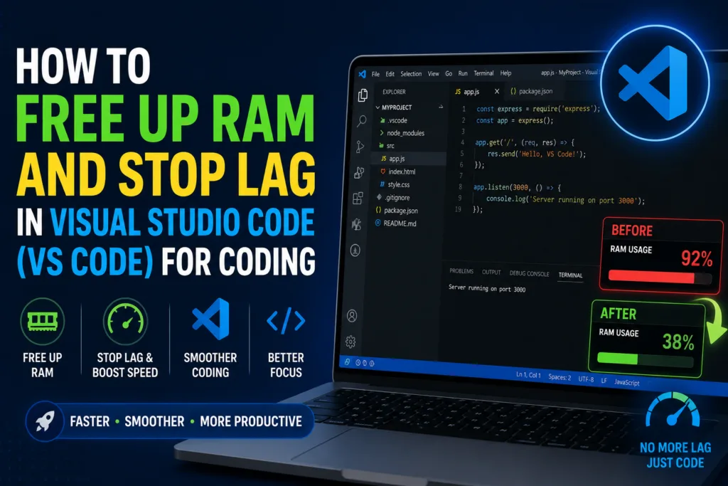 VS Code running smoothly after RAM optimization