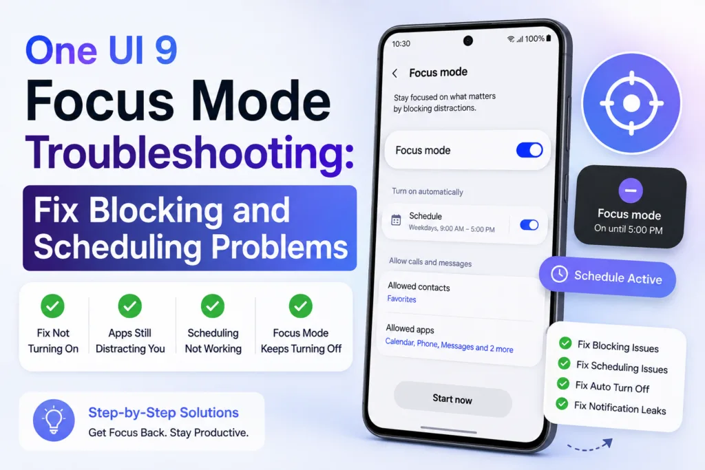 One UI 9 Focus Mode troubleshooting