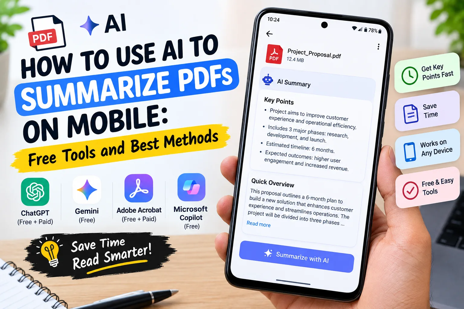 how to use ai to summarize pdfs on mobile