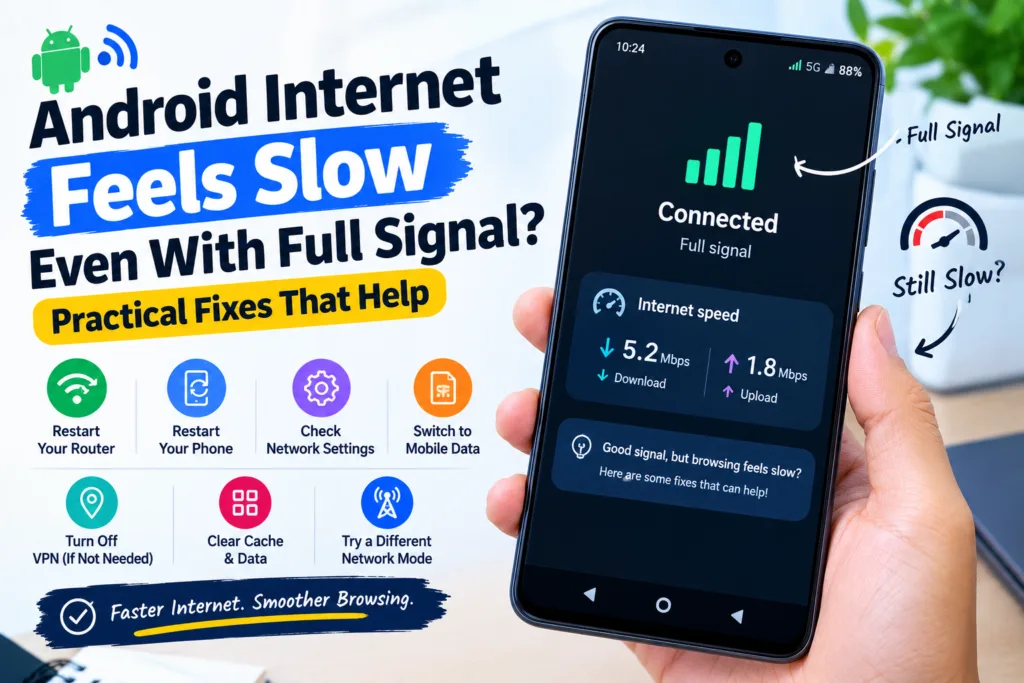 android internet feels slow even with full signal