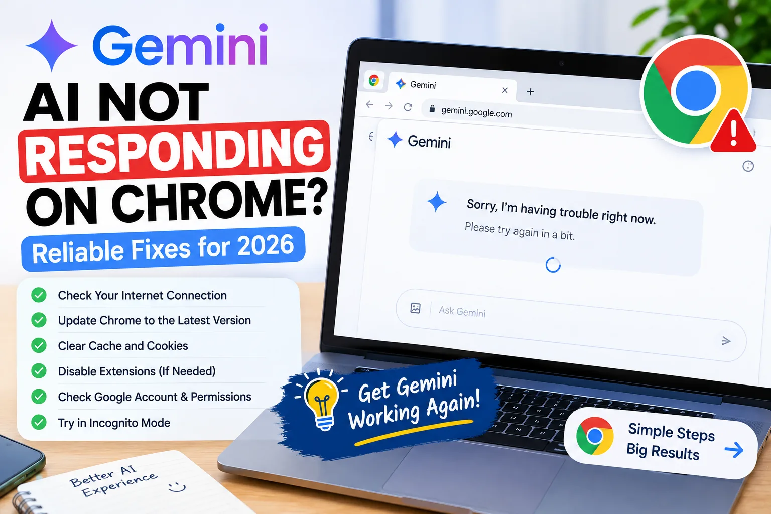 gemini ai not responding on chrome