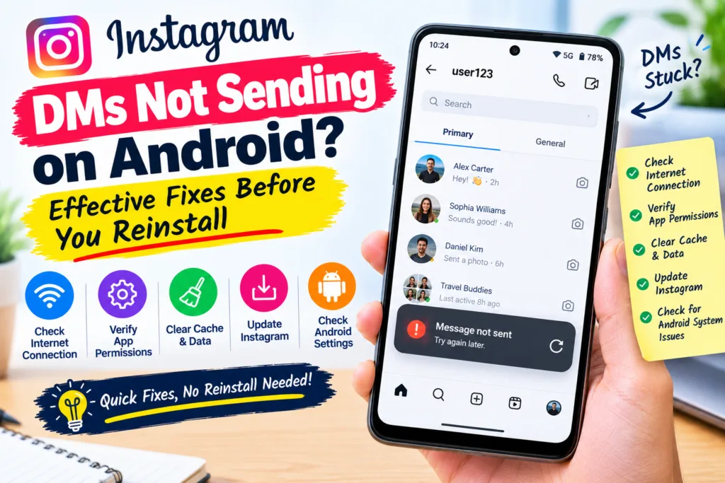 instagram dms not sending on android
