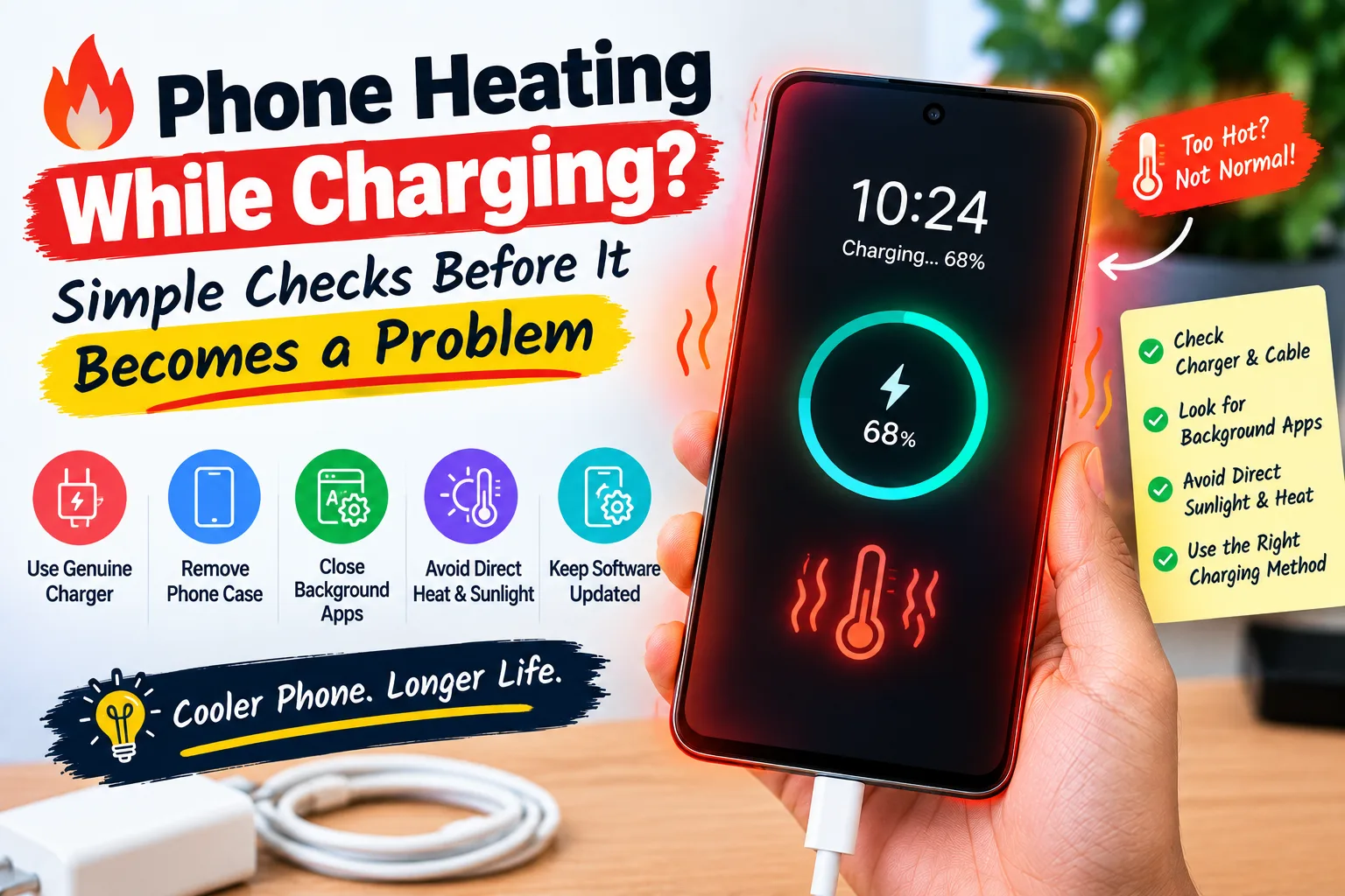 phone heating while charging on Android